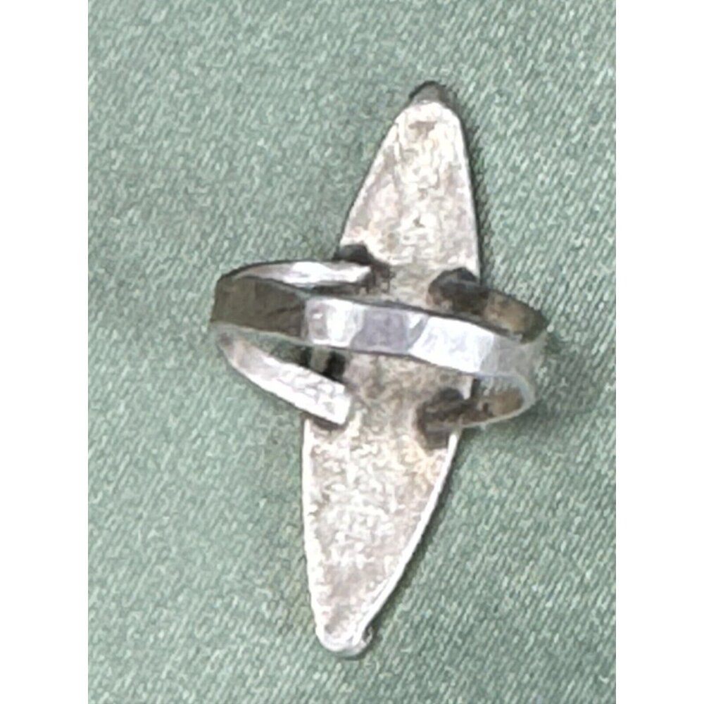 Navajo Native American Genuine Turquoise Coral Mosaic Inlay Sterling Ring sz 5.5 - Picture 10 of 10